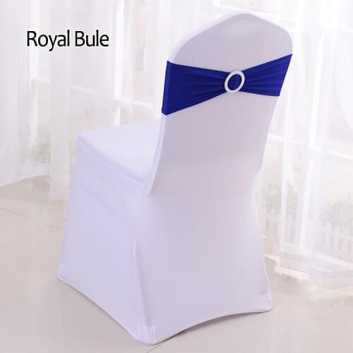 50pcs/lot Lycra Spandex Chair Sash Bands With Buckle For Wedding Party Birthday Banquet Chair Decoration chair sashes