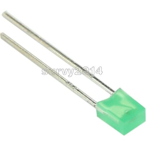 50PCS 2x3x4mm Rectangle LED Green Colou Green Light Emitting Diode NEW