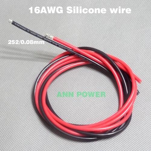 Free shipping 16AWG Silicone wire 16 AWG 16# silica gel wires Conductor 252/0.08 AWG16 high temperature tinned copper cable