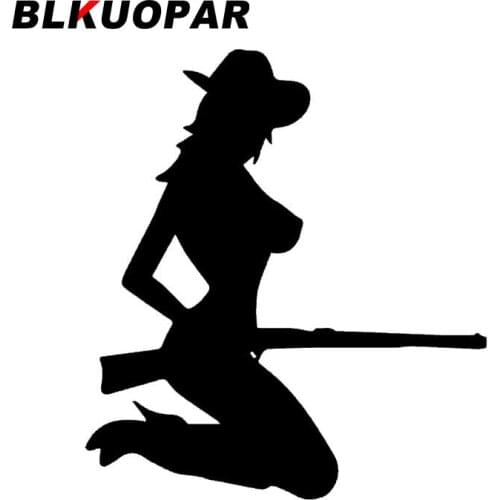 BLKUOPAR for Sexy Country Girl With Gun Vinyl Decal Sticker Window Car Stickers Decals JDM Motorcycle Helmet Skateboard DIY Good
