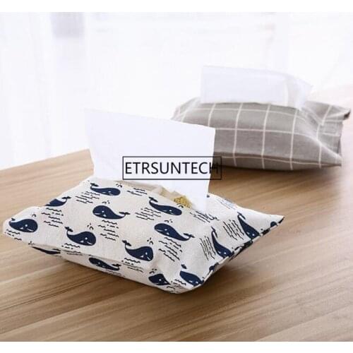 Printed Cotton Linen Tissue Box Home Kitchen Living Room Paper Cover Bag Napkin Holder Tissue Boxes