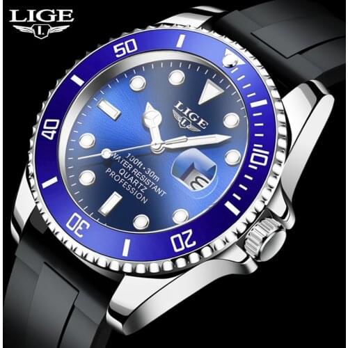 LIGE Mens Watches Top Brand Luxury Quartz Watches for Men Fashion Luminous Sport Waterproof Men Wristwatch Relogio Masculino+box
