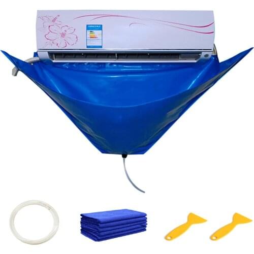 Below 1.5P Air Conditioner Cleaning Cover With Water Pipe Double-sided Waterproof Cleaning Dust Protection Cleaning Cover Bag