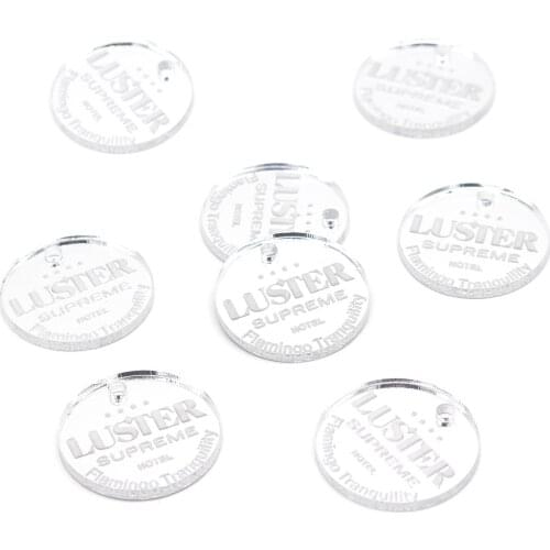 60 Pcs Personalized Wedding Silver Mirror Tags Customize Special Logo Decoration Round Shape Tag Baptism Birthday Gift Hang Tags
