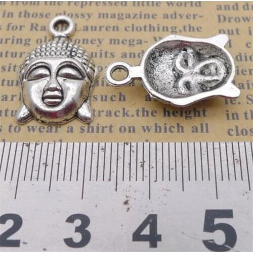 Buddhas Head Charm Pendants Jewelry Making Finding DIY Bracelet Necklace Earring Accessories Handmade Tools 5pcs