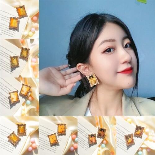 Gustav Klimt Art Famous Painting Fashion Stud Earrings For Women 2021 Statement Gold Earrings Baroque Jewelry Artist Gift Party