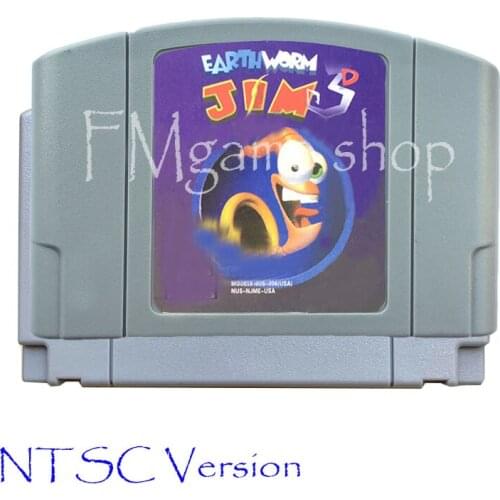 Earthworm Jim 3D Memory card Game Cartridge for 64 bit USA NTSC Version Video Game Console Card vita Mortal cartao de memoria