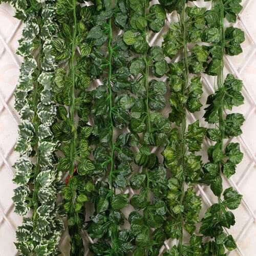 Simulation Rattan Leaves Green Radish Creeper Ivy Garden Ceiling Decoration Plastic Fake Flower Green Leaf Vine