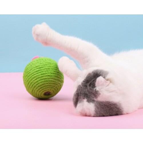 Cat Scratching Board Cat Toys Wooden Bottom Plate Straw Semi-Circular Grinding Claw Ball Kitten Cactuses Climbing Pet Supplies
