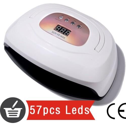 High-Power 114W/90W SUN Ice Lamp For Nails Two Hands UV Led Lamp 57LEDs Nail Dryer 10s Quick-Drying Auto-Sensing LCD Display