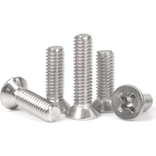 M4 Phillips Screw Countersunk head Screws Machine Flat head Bolt GB819 Stainless steel 4-100mm Length
