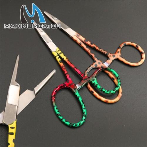 Maximumcatch Mitten Scissor Clamps Fly Fishing Tools Forceps Rainbow/Brown