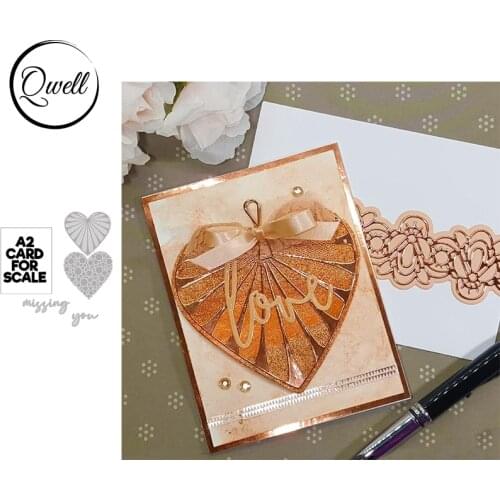 QWELL Letter Miss You Unique Love Heart Shape Metal Cutting Dies 2021 Hot Sale DIY Scrapbooking Craft Paper Cards Decor Album
