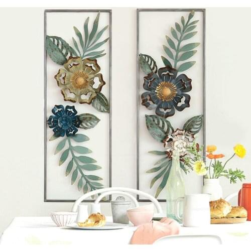 Minimalist Wrought Iron Wall Hanging Flower Decoration Crafts Hotel Home Wall Sofa Background Mural Birds 3D Wall Sticker Decor