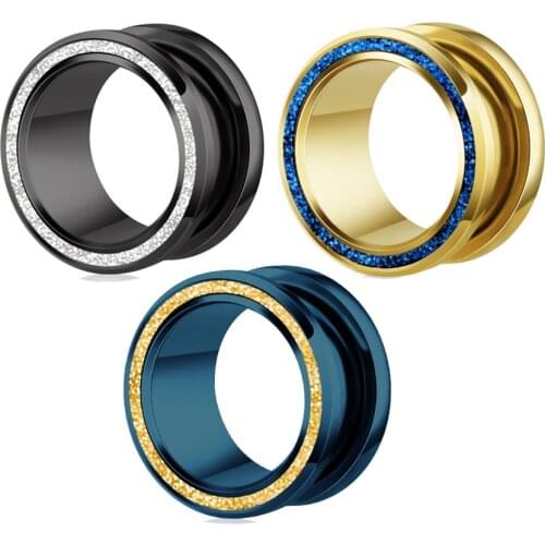 Ear Stretching Kit Stainless Flesh Tunnels and Plugs 2g to 5/8" g Gauges Set Eyelet Expanders for Women Men Body Piercing 60pcs