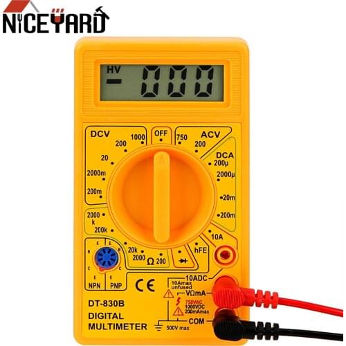 NICEYARD Digital Voltmeter Ohmmeter Volt Tester Multimeter DT-830B Electrical Instrument LCD Auto Range