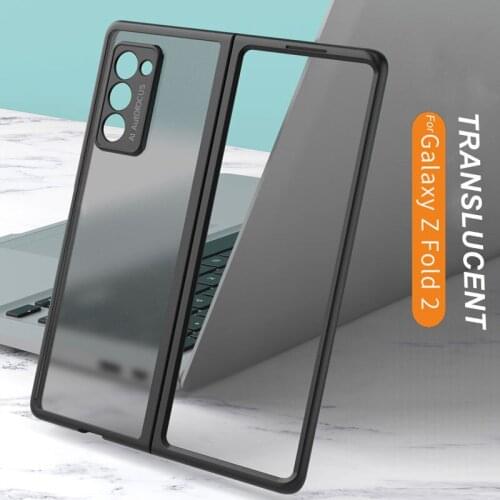 New Case for Samsung Galaxy Z Fold 2 5G Frosted Translucent Case TPU Frame Hard Clear Back Cover for Galaxy Z Fold2 5G