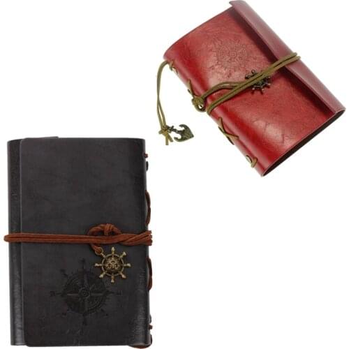 Retro Vintage Leather Bound Blank Pages Journal Diary Notepad Notebook