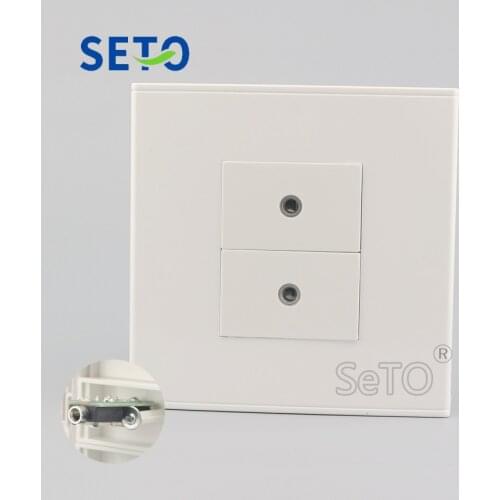 SeTo 86 Type Double 3.5mm Earphone Connector Panel Wall Plate Socket Keystone Faceplate