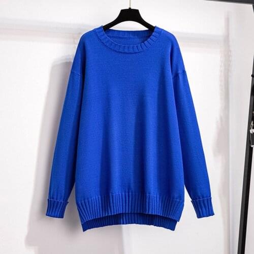 170Kg Plus Size Loose Autumn Pullover Fashion Sweater Bust 160cm 6XL 7XL 8XL 9XL 10XL Round Neck Long Sleeve Knitted Sweater