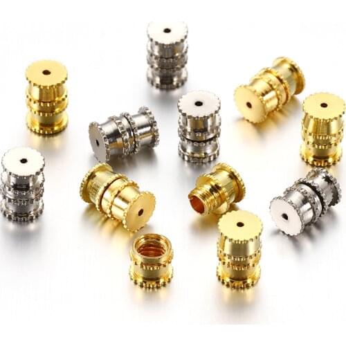 30pcs Cylinder Fasteners Buckles Closed Beading End Clasp Screw Clasps For Bracelet Necklace Connectors DIY Jewelry Making