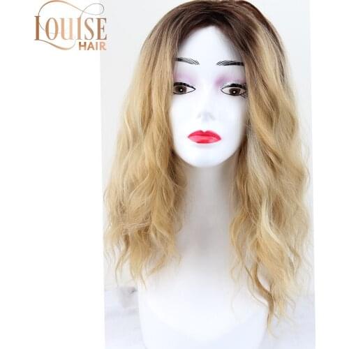 Louise Short Blonde Mix White Wig for White Women Curly Wavy Bob Wigs for Loose Deep Weave Synthetic Body Wave Wig Hair Costumes