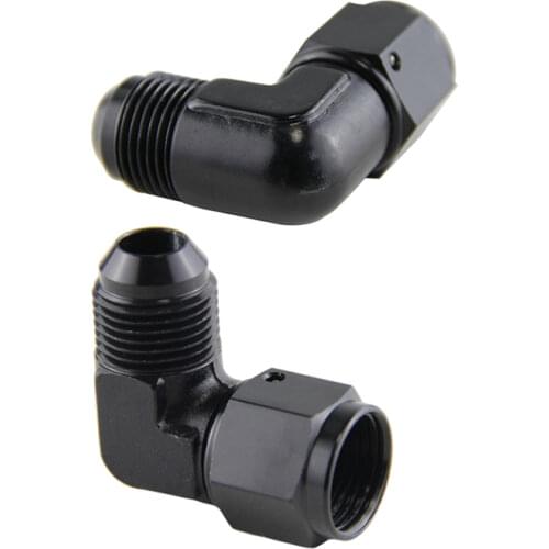 2PCS Male -10 AN To -10 AN Female 90 Degree Swivel Coupler Union Adapter Fitting Black