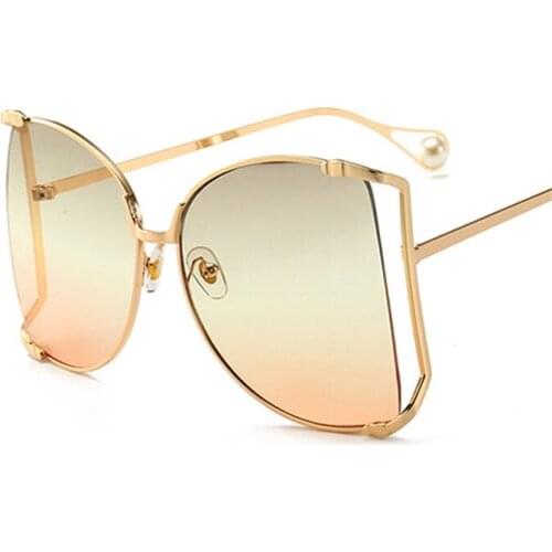 2021 Wholesale Custom Fashion Women Big Frame Ocean Gradient Designer Shades Oversized Sun Glasses Sunglasses Newest AS061