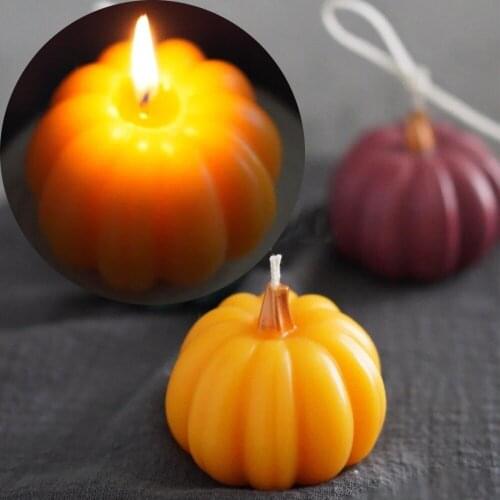 3D Pumpkin Candle Mold DIY Halloween Candle Wax Mould Handmade Resin Soap Mousse Chocolate Cake Silicone Molds Home Decoration
