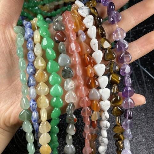 40Pcs/strand Natural Stone Beads For Jewelry Making Heart-shaped Loose Beads DIY Necklace Bracelet Earrings Ring Accessory