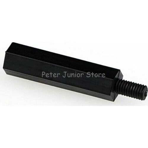 50Pcs M2*L+5mm M2.5/M3/M4*L+6mm Thread Black Spacing Screw Plastic For PCB
