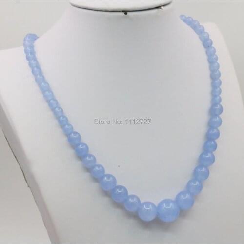6-14mm Blue Aventurine Necklace Chain Round Beads Jewelry Party Wedding Gifts 18inch Semi Finished Stones Balls Gifts Fitting