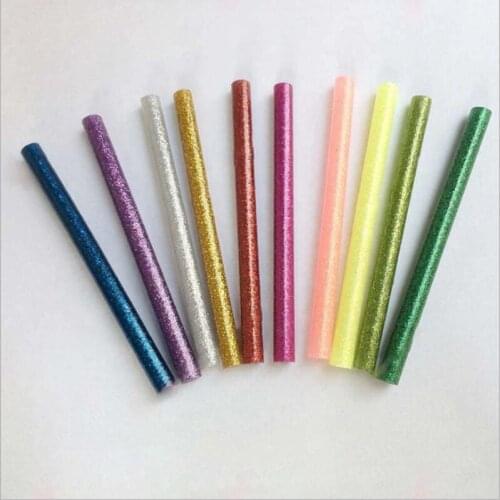 7x100mm Mixed Color Flash Hot Glue Sticks High Viscosity Electric Gun Silicone Craft Repair Power Tools DIY Hot Melt Sticks 10Pc