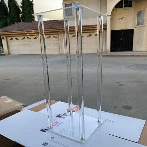 10pcs)Acrylic Floor Vase Clear Flower Vase Table Centerpiece For Marriage Vintage Floral Stand Columns For Wedding Decoration