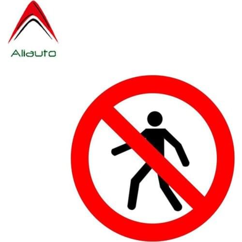 Aliauto Warning Car Sticker No Pedestrian Walkway Decal Accessories PVC for Opel Astra J Kia Mustang Renault Megane 2,11cm*11cm