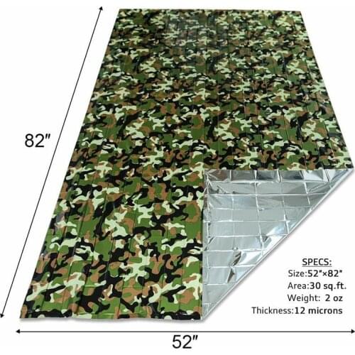Emergency Thermal Blanket Lightweight Folding Water Resistant Windproof Sunshade Reusable Portable Poncho Camping Mat Pad Cover