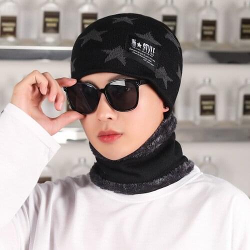 Balaclava Womens Knitted Hat Scarf Caps Neck Warmer Winter Hat For Men Women Skullies Beanies Warm Fleece Cap 2021