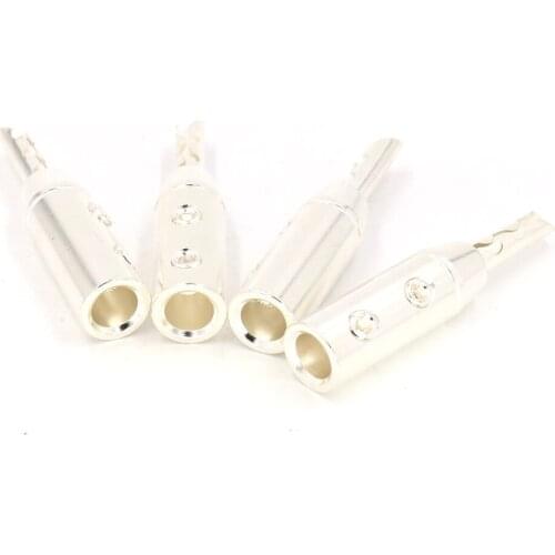 BANA5 BFA silver plated serrated banana plug coaxial audio cable plug hifi Hi-end audio signal plug