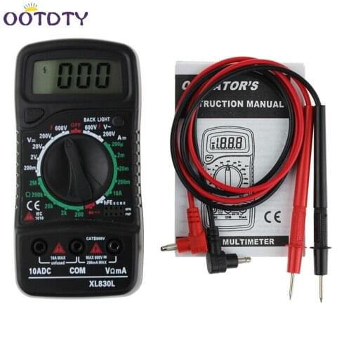 Digital LCD Multimeter Voltmeter Ammeter XL-830L AC/DC/OHM Volt Current Tester-ThZ