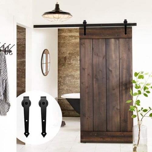 Gifsin 1200mm - 2930mm Country Style Wood Sliding Barn Door Hardware Arrow Shaped Track Roller Closet Hardware for Single Door