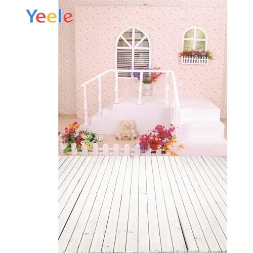 Baby Interior Photography Backdrops Flowers Arch Window Floor Ladder Portrait Custom Photography Backgrounds For Photo Studio