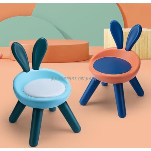 Childrens Stool Cute Rabbit Backrest Small Bench Creative Home Kindergarten Baby Stool Non-slip Children Chair
