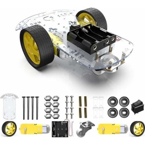 DIY 2WD Smart Robot Car Chassis Kit with 2 Motor (1:48) Speed Encoder Battery Box for Arduino UNO Project Module Accessories