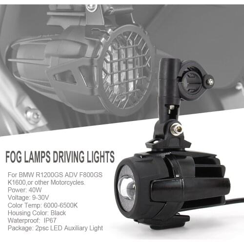 For BMW R1200GS F800GS F700GS F650 K1600 Fog Lights Motorcycle Accessories LED Auxiliary Fog Light Driving Lamp