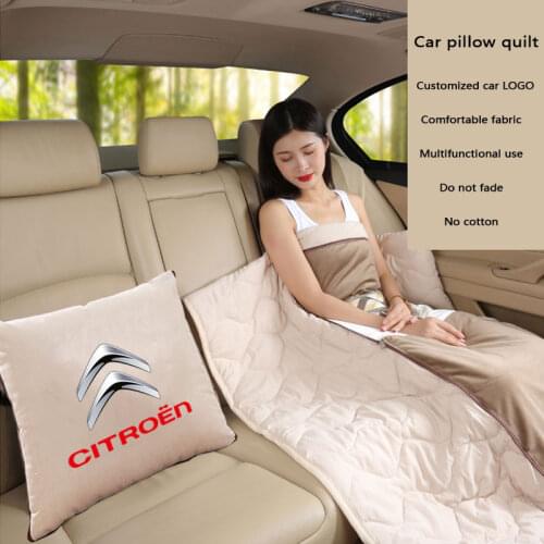 For Citroen C2 C4 C5 Berlingo Xsara Picasso Car portable travel quilt 2 in 1 Foldable Patchwork Sleeping Quilt Pillow Cushion