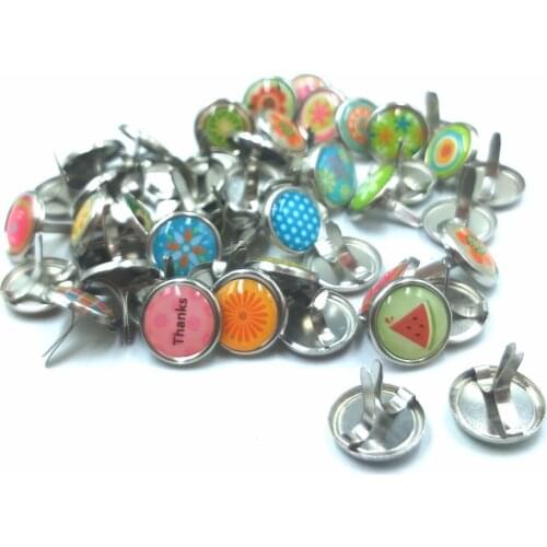 Epoxy Fixed Nail Round Metal Pearl Brads Resin Scrapbooking Embellishment DIY Jewelry Random Color Sewing Accessories Thumbtack