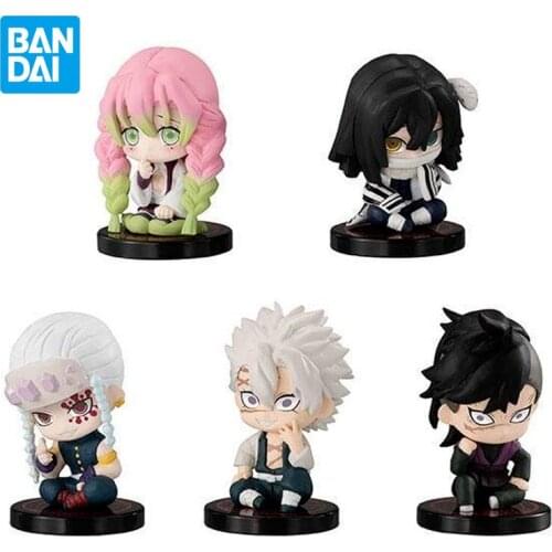 Bandai Demon Slayer Figure Gacha Sitting Doll Series 3 Model Anime Characters Japanese Animation Collectible Childrens Toys