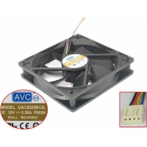 AVC DA12025B12L Server Cooling Fan DC 12V 0.30A 120x120x25mm 4-wire