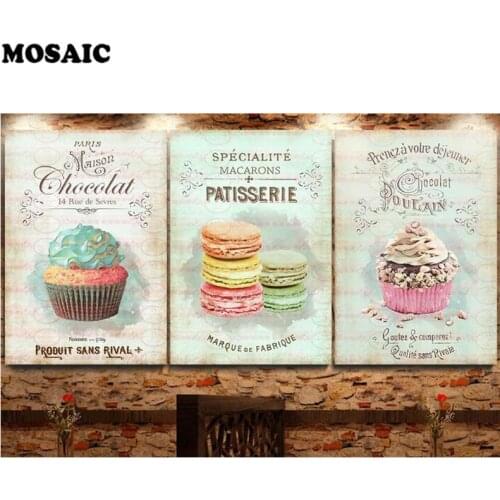 Diy square round diamond Painting cross stitch diamond embroidery Nordic Decoration Home Poster Kitchen Restaurant Dessert Bread