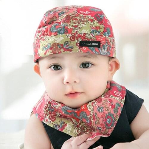 New Fashion Baby Cap Set Cartoon Baby Head Cover Spring Warm Neck Collar Kids Beanies Sets Cotton Children Hats Scarf Boy Girl